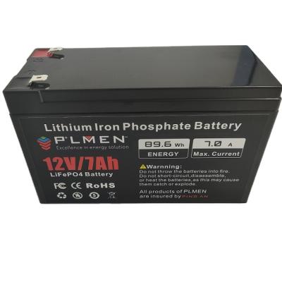 China Solar Power Storage Systems Deep Cycle LiFePO4 Battery 12V 7Ah Lithium Battery For UPS for sale