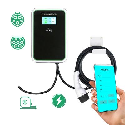 China Ev Charger Station Electric Vehicle Car Charging Stations Stack 11kw 22kw Wallbox Type - 1 2 Type Fast Ev Wall Charger Station for sale