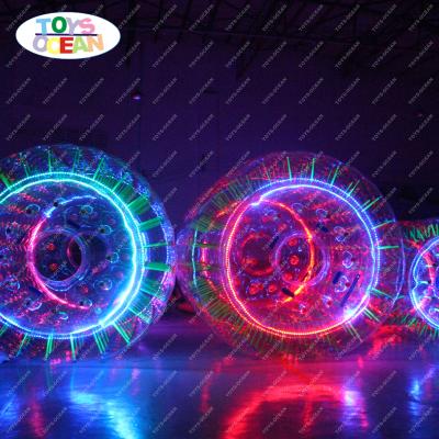 China New Style Outdoor Hamster Inflatable Led Zorb Water Roller Ball Human Inflatable Lighting Roller for sale