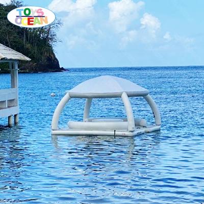 China For Water Park Or Other 2021 Newly Designed Inflatable Leisure Platform Island Water Inflatable Floating Tent for sale