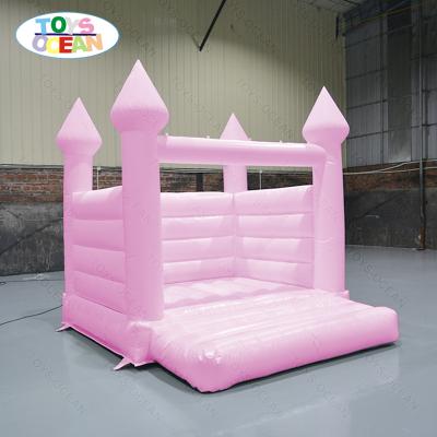 China For Sale Hot Popular Pink Inflatable Bouncy Castle Wedding Mini Bouncer Wedding Party 10x10ft White Bounce House for sale