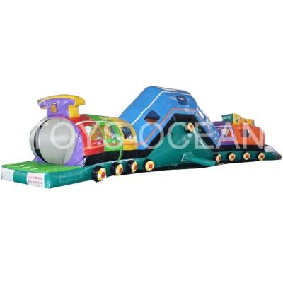 China Train Assault Obstacle Course Worm Tunnel Fun Race Indoor Or Outdoor Inflatable Playground for sale