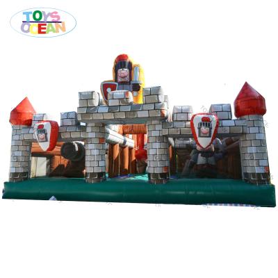 China Attractive PVC Air Playground Spotted Stone Wall Inflatable Amusement City Enchanted Castle for sale