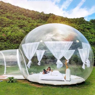 China 0.90mm PVC DIA4m inflatable bubble tent with tunnel for rent for sale