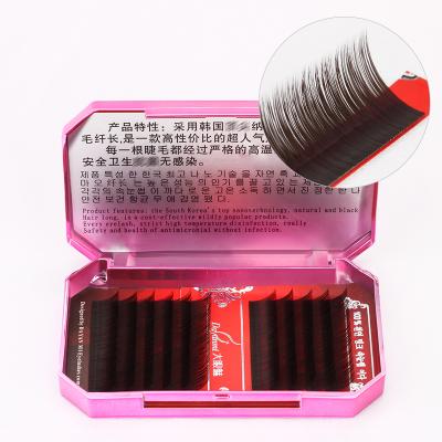 China Wholesale IRISMOON PBT Synthetic Long Hair Eyelash Extension Supplies Caramel Fiber Natural Handmade Korean Black Classic Eyelash Extensions for sale