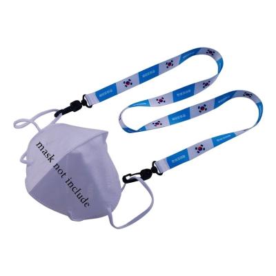 China Cheap colorful no custom high quality polyester neck strap lanyard facemask holder lanyard min order for sale