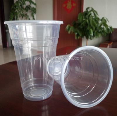 China 500ml Disposable Plastic Beer Cup For Juice / Drink Plastic Cold Cup for sale