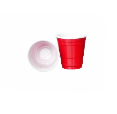 China Minimalist Mini Red Cups 2oz Plastic Disposable Drawn Cups for sale