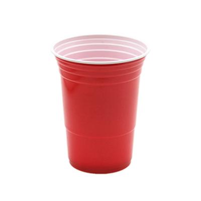 China Hot Selling Party 16oz Disposable Plastic Red Beer Mugs for sale