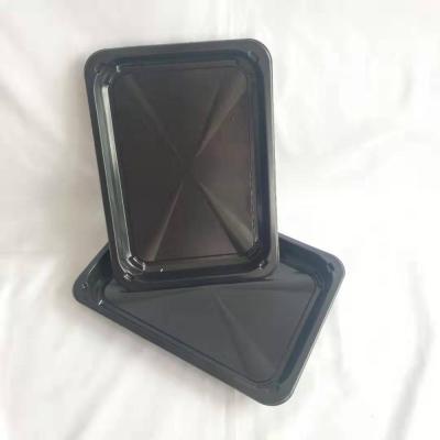 China Plastic Disposable Black Food Grade PP Frozen Meat Packing Trays for sale