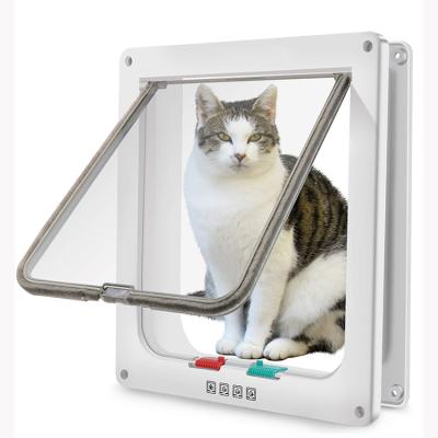 China Easy Adjustable Access Cat-Back Adjustable Direction Security Lock Installation Dog Friendly Stored Pet Doors Shake Cat Door For Cats Interior for sale