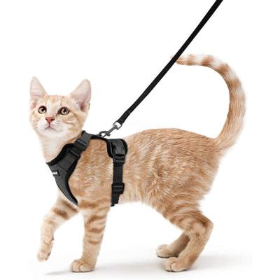 China Breathable Jacket Cat Harness And Leash For Walking Proof Soft Adjustable Easy Control Reflective Escape Marks for sale