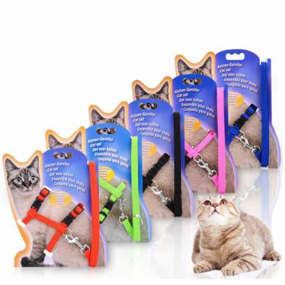 China Fashionable Custom Eco-friendly Luxury Cute Cool Vest Strap Puppy Lead Leash Walking Harness Set Nylon Adjustable Dog Cat Harness for sale