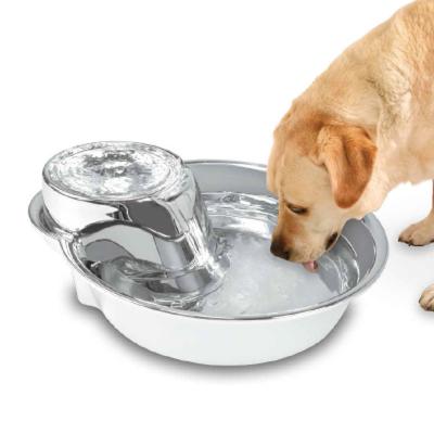 China Automatic Smart Pet Cat Water Dispenser Drinking Automatic Battery Operated Stainless Steel Cat Water Fountain for sale