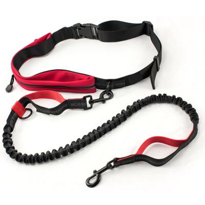 China DETACHED Luminous Reflective Waterproof Dog Training Waist Bungee Leash Running Custom for sale