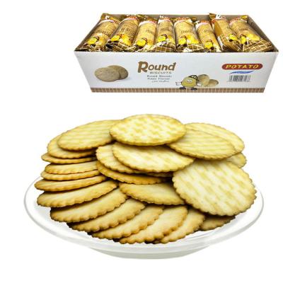 China Low Fat Halal Flavor Salty Crispy Potato Round Craker Biscuit (26Gr) for sale