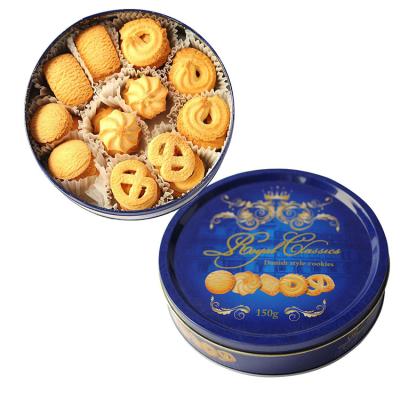 China Wholesale 150g Tin Packing Sweet Danish Butter Biscuits Gluten Free Cookies for sale