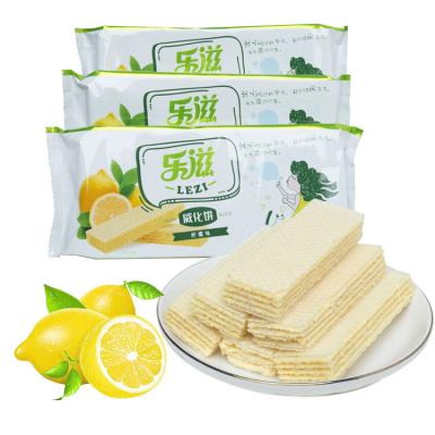 China Low-CARB Gluten Free Lemon Flavor Crispy Cream Filling Wafer Cookies (118gr) for sale