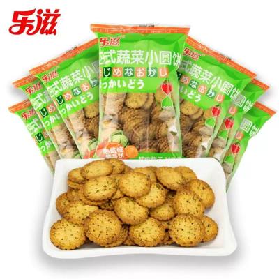 China wholesale 100g gluten free round flavor crisp vegetable biscuit for sale