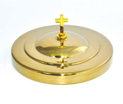 China Stainless Steel Communion Items Set Stainless Steel Bread Dish Cover Gold for sale