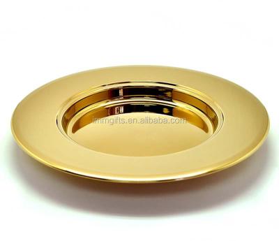 China Stackable Stainless Steel Communion Ware Set Stainless Steel Bread Dish Gold for sale