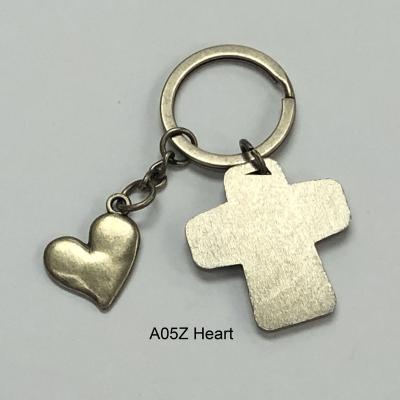 China China Made Low Friendly Bronze Cross Heart Keyholder Ring For Moq Souvenir for sale