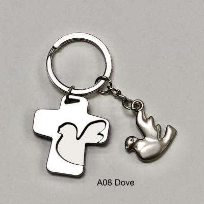 China China Hot Elegant Cheap Zinc Alloy Cross Dipped Key Chain Ringfor Souvenir for sale