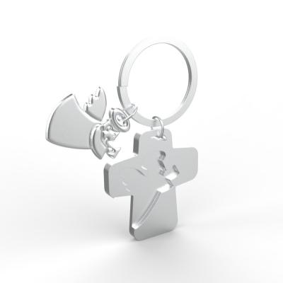 China Silver Cross Angel Keychain Ring For Interesting Wholesale Quantity Pearl China Order Souvenir for sale