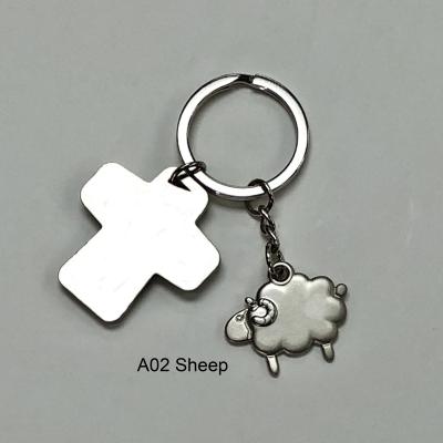 China China Manufacturers Online Buying Awesome Pearl Sheep Keyholder Silver Cross Metal For Party for sale