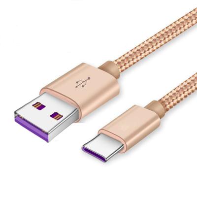 China For Android Colorful Copper Cheap Stylish Classic Pretty LED USB To Type C Nylon Braided Data Cable for sale