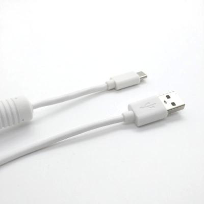 China Custom high quality1m mobile phone white USB to type c circular charging data cable for sale