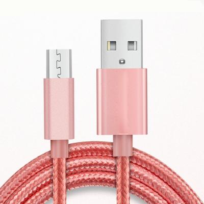 China Camera OEM/ODM 1M USB Male To Micro Shell Nylon Braided Data Metal Charging Cable for sale