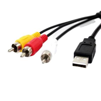 China Custom DVD Player Product USB A Male To Male 3 RCA AV Cable for sale