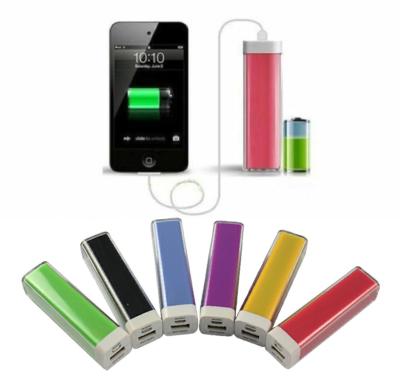 China professional lipstick Mobile Power Bank 2600mAh ABS colorful power charger for sale