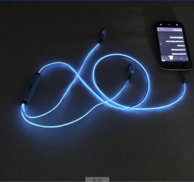 China Flashing Light Up Earbuds Visible EL flowing durable for smartphone for sale