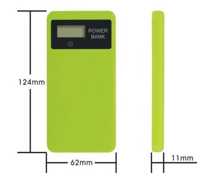 China Emergency green Ultra Thin Power Bank 5600mah with led flashlight for sale