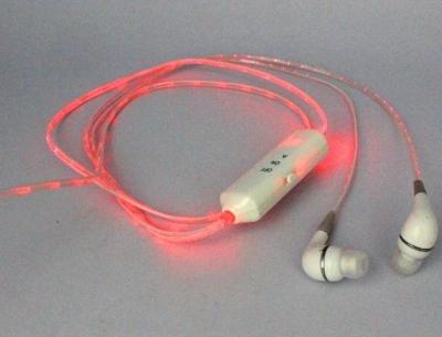 China professional iphone 5 light up earphones with 110cm cable , red / Green / Pink for sale