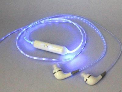 China portable hands free Light Up Earbuds Hi - Fi sound shinning Headset , 50cm for sale