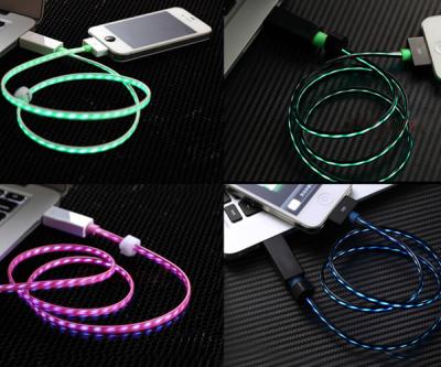 China Visible waterproof LED Lightning Cable compatible charging cable for iphone 4 for sale