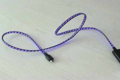 China iphone 5 Glowing Visible LED Lightning Cable illuminated sythetic EL light wire for sale