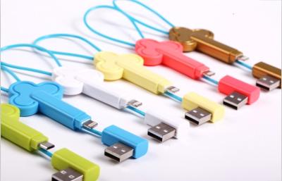 China Einziehbares langes USB-Ladegerät-Kabel für Brombeere, blau/Weiß/Gelb zu verkaufen