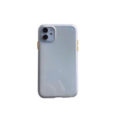 China Two Color Transparent Button Anti-drop Anti-drop Soft Shell Mobile Phone Case Protector Cover For Iphone 12 for sale