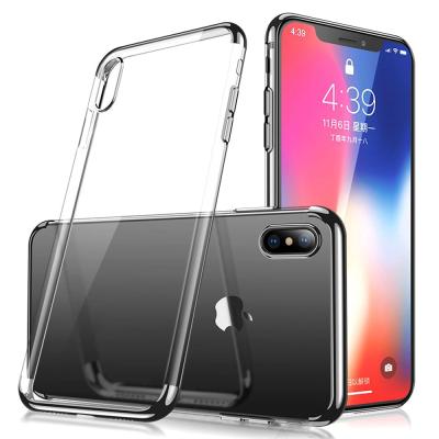 China Convenient Wireless Charging Ultra Thin TPU Mobile Phone Cover Soft Back Case Plating View For iPhone X 10 8 8 Plus for sale