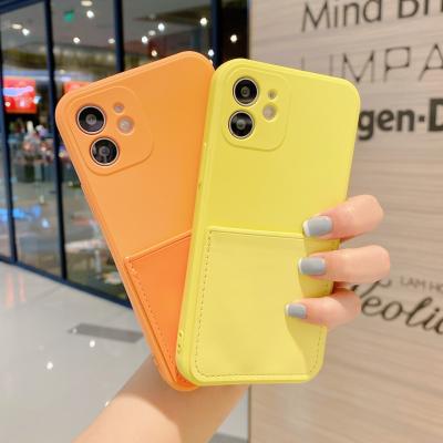 China Luxury Anti-fall Card Holder Wallet Phone Case For iphone 13 Pro 12 11 6 7 8 X XS XR Max Soft Silicone Cover for sale