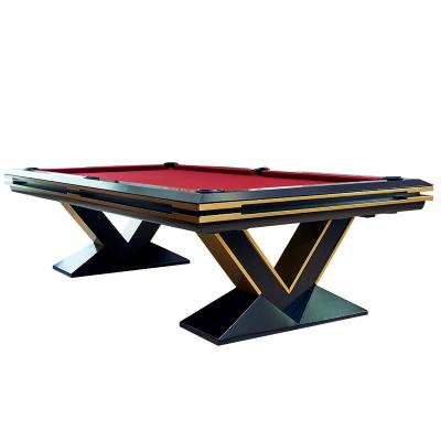 China Billiards and Ping Pong Set V Shape Leg 9ft Billiard Table Ping Pain Luxury Modern 8ft Customized Table for sale