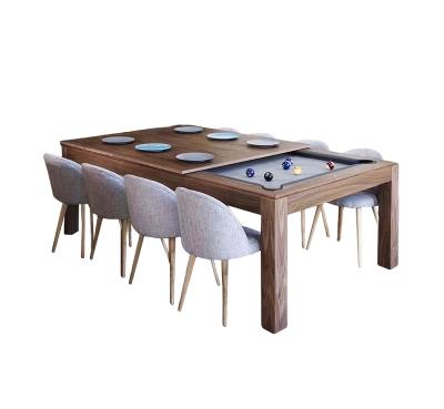 China Billiards and ping pong put a modern popular multi functional billiard tables and dining table in one for sale