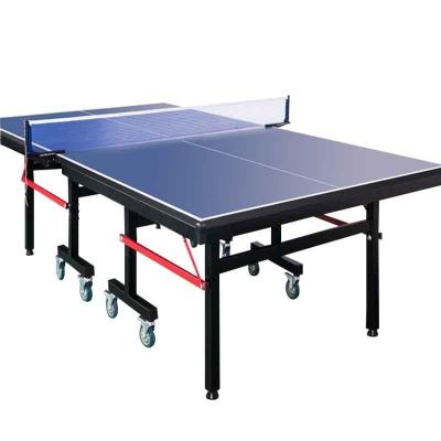 China Foldable Mobile Ping Pong Sports Cheap Price 15mm MDF Ping Pong Table Folded Indoor Ping Pong Table for sale