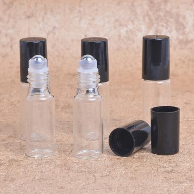 China Hot Selling Fashion Personal Care MUB 5ml Clear Essential Oil Bottle With Steel Roller, Essential Oil Glass Bottle for sale