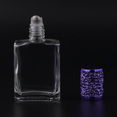 China Personal care MUB 17ml clear color square essential oil bottle, mini roller glass bottle for sale