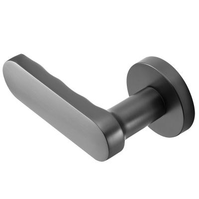 China Nordic Style Gray Lever Door Handle Black Hotel Modern High Quality Short Interior Wooden Door Room for sale